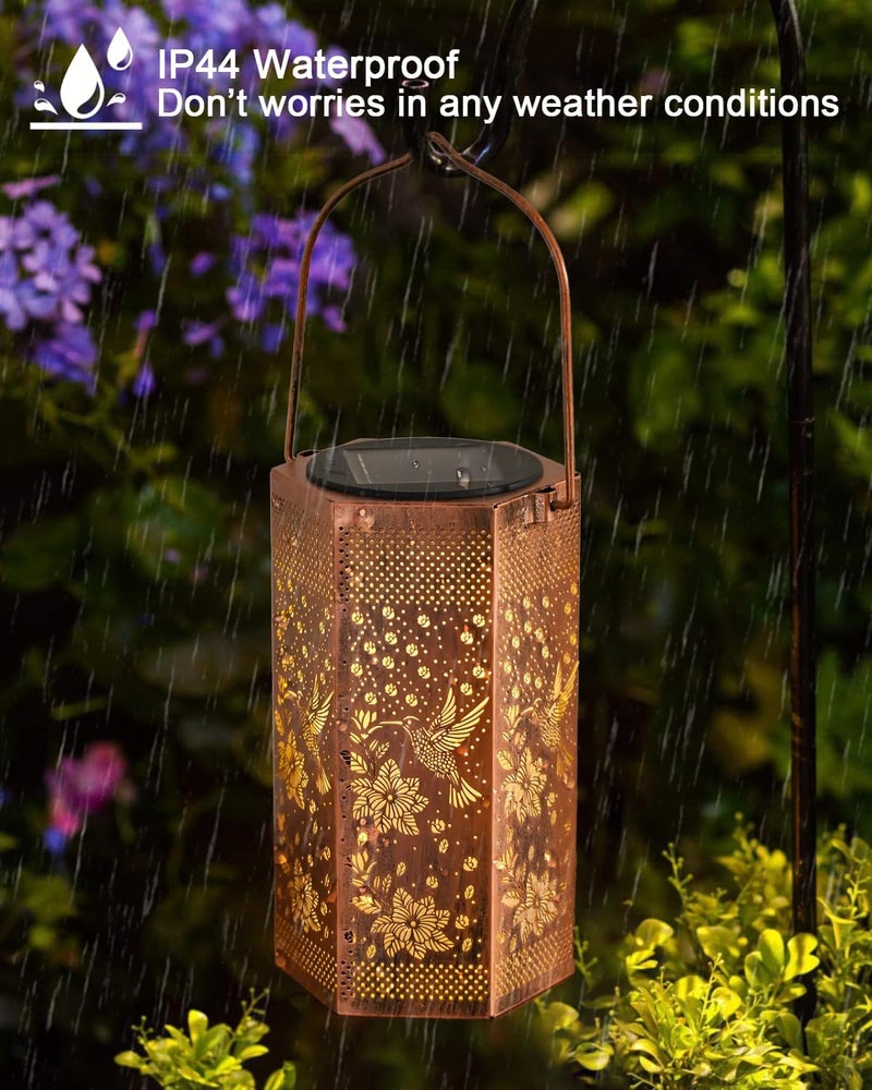 Opjoy Hummingbird Solar Lantern Outdoor Waterproof - Birthday Gifts for Women Mom Grandma, Mothers Day Gifts, Solar Lights Outdoor Garden Decor for Outside - Image 5